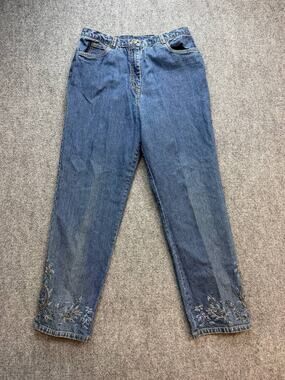 Vintage Petite Sophisticate Women’s Petite Size 10 Floral Embroidered Jeans
